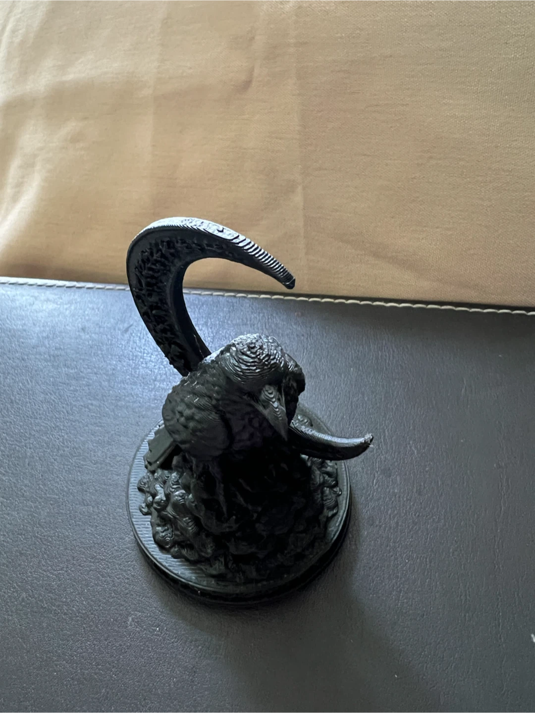 Black Raven on Crescent Moon Figurine - photo 4
