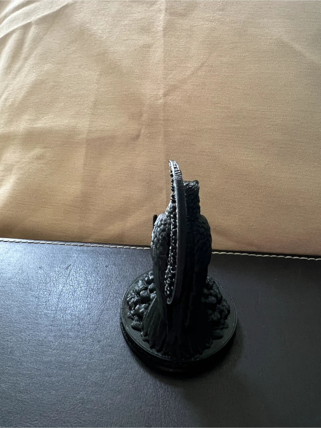 Black Raven on Crescent Moon Figurine - photo 5
