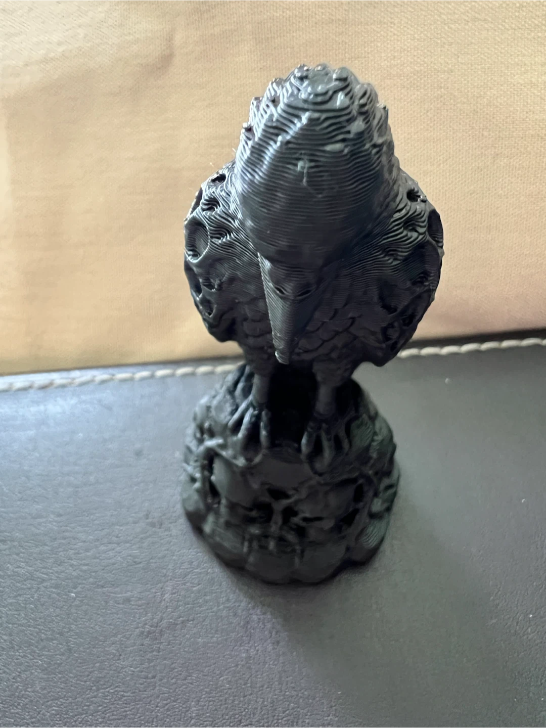 Black Raven Figurine with Skulls - photo 2