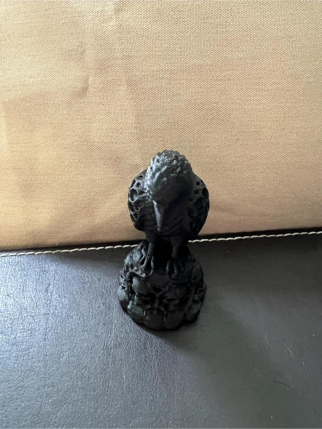 Black Raven Figurine with Skulls - photo 3