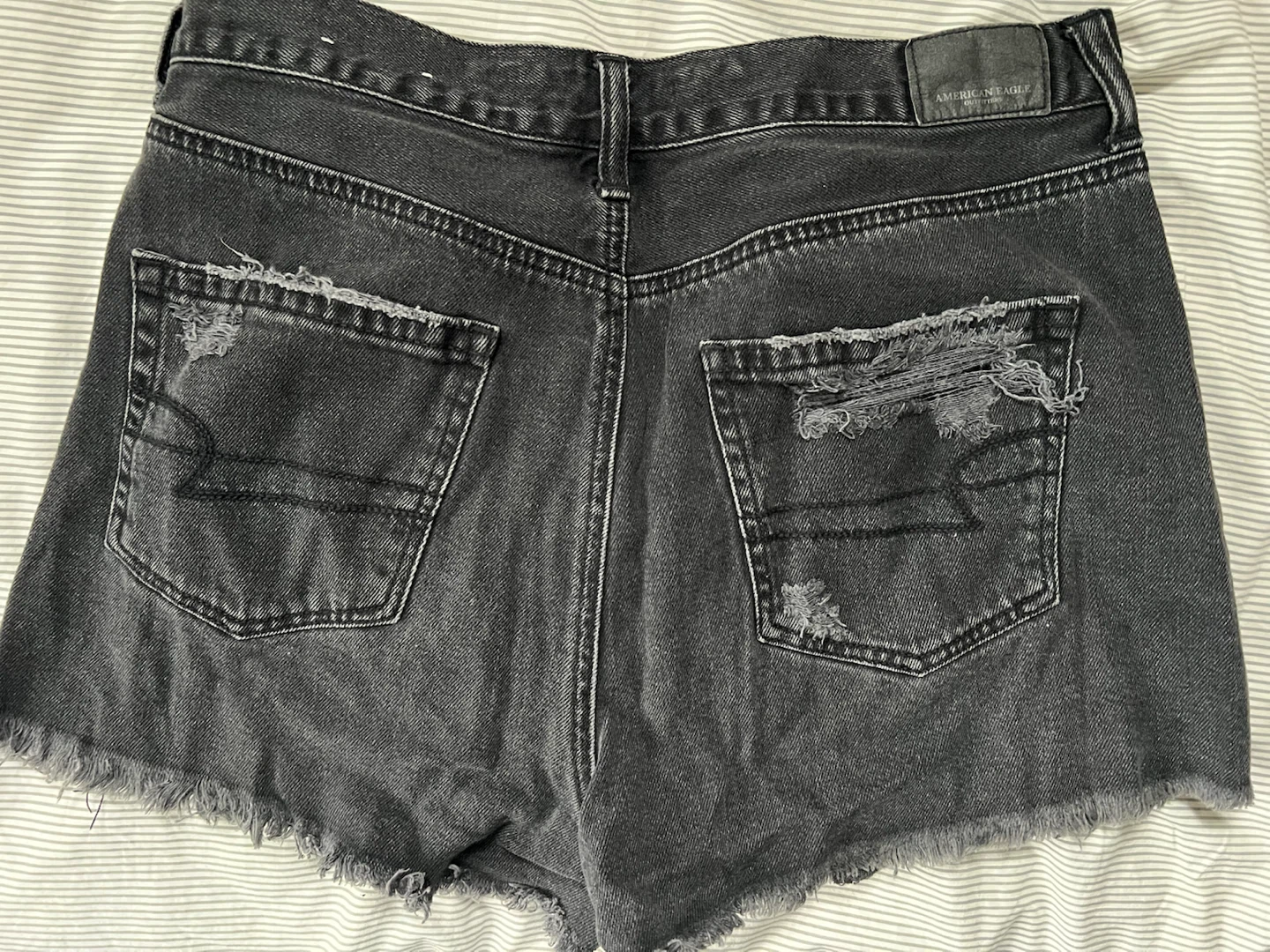 American Eagle Outfitters Black Ripped Denim Shorts - photo 3