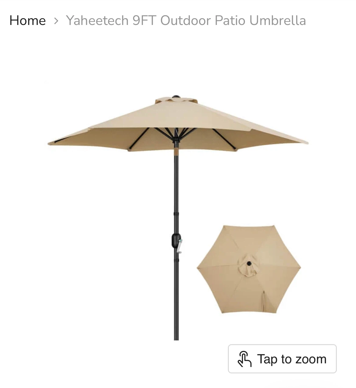 9’ Tan Market Umbrella