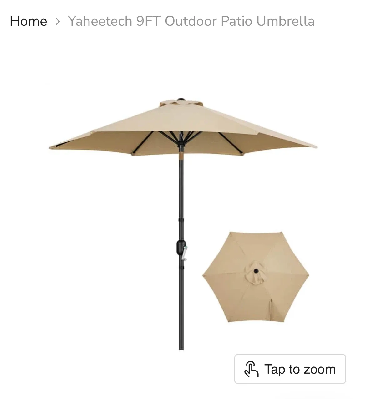 9’ Tan Market Umbrella