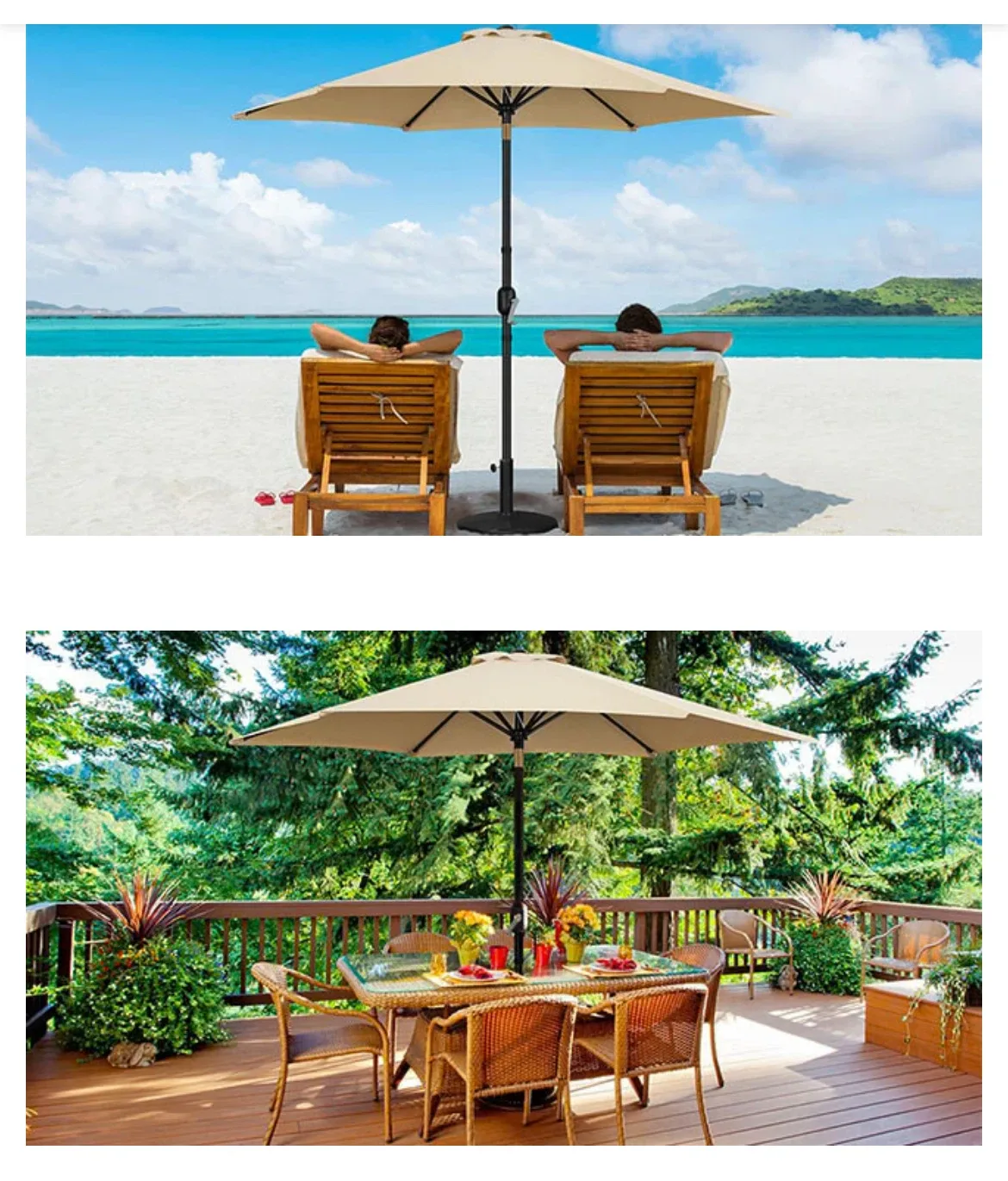 9’ Tan Market Umbrella - photo 2