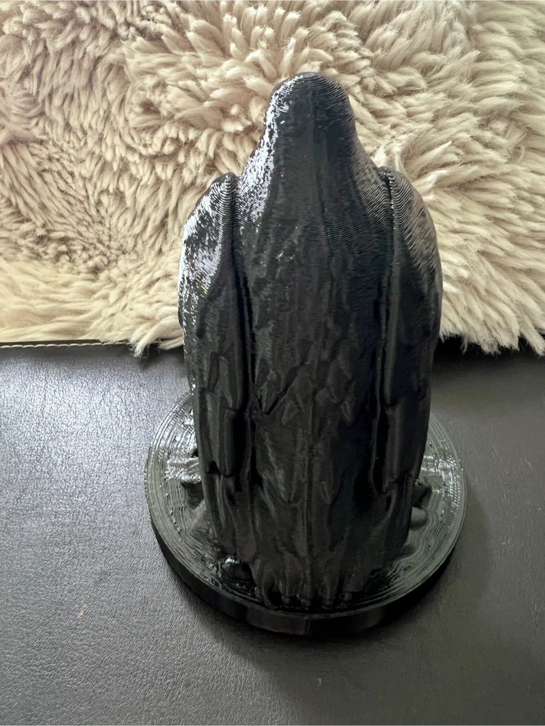 Black Eagle on Skull Figurine - photo 3