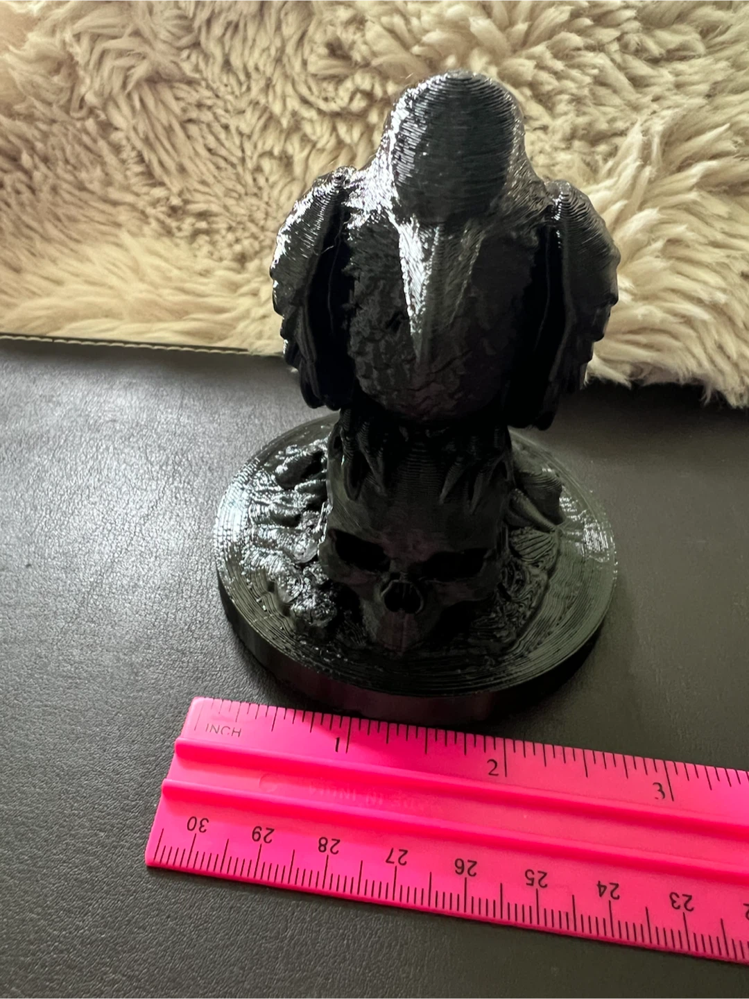 Black Eagle on Skull Figurine - photo 4