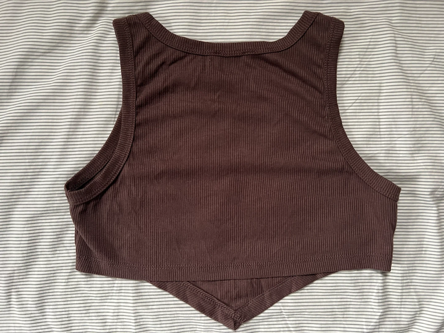 Princess Polly Brown Ribbed Halter Tank Top Size S - photo 2
