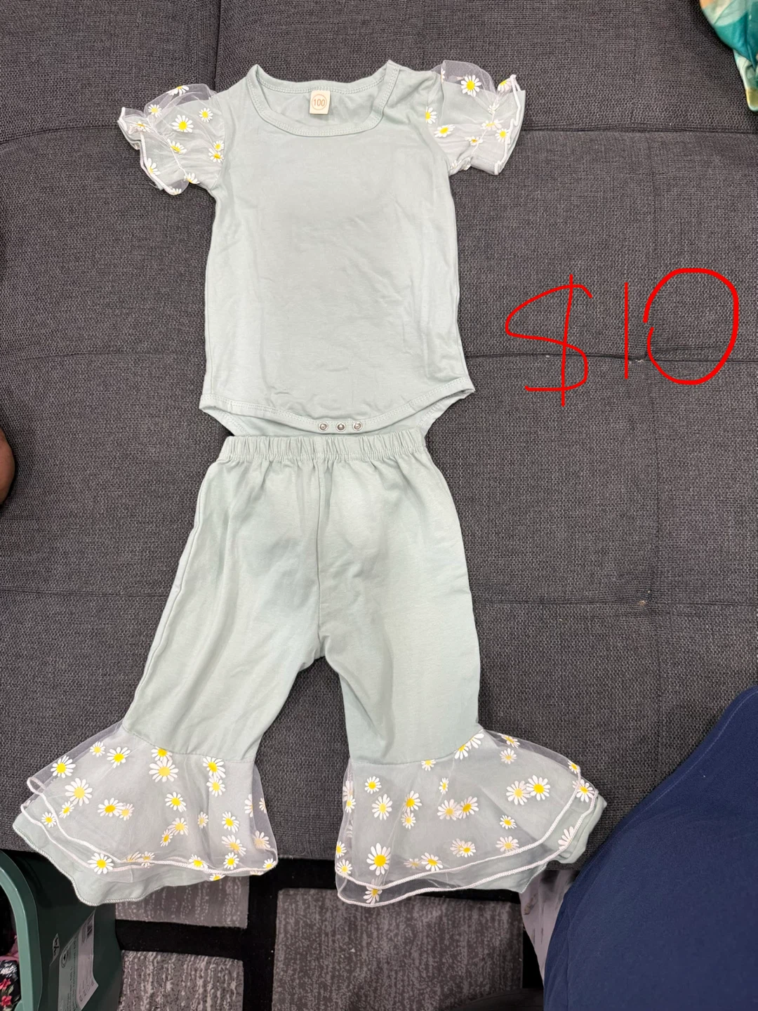 Baby Girl Ruffle Sleeve Bodysuit and Pants Set