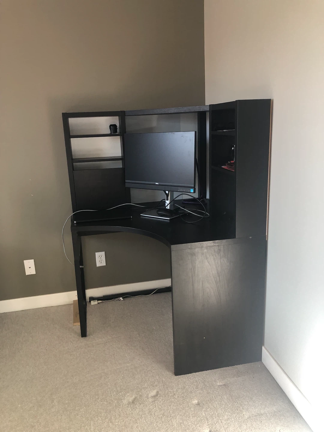 Black Corner Desk with Shelving - photo 3