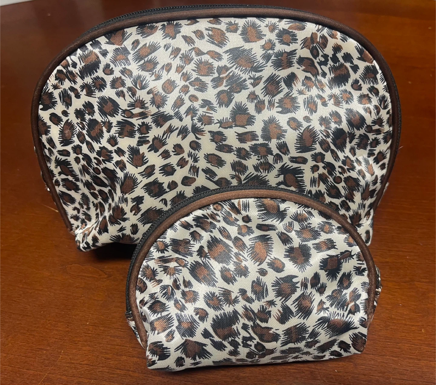 Leopard Print Cosmetic Bag Set