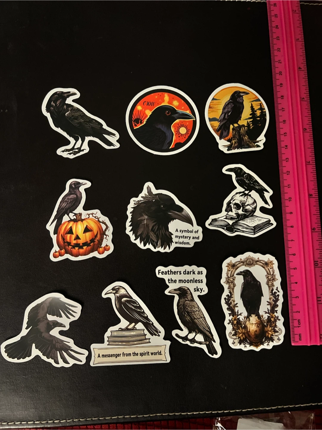 Set of 9 Raven and Crow Themed Stickers - photo 5