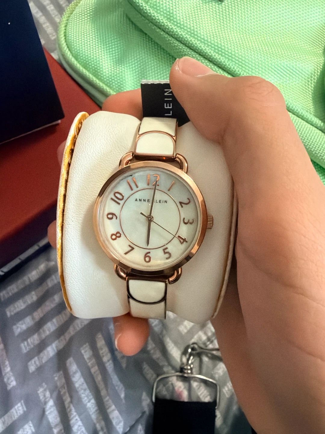 Anne Klein White & Rose Gold Women's Watch