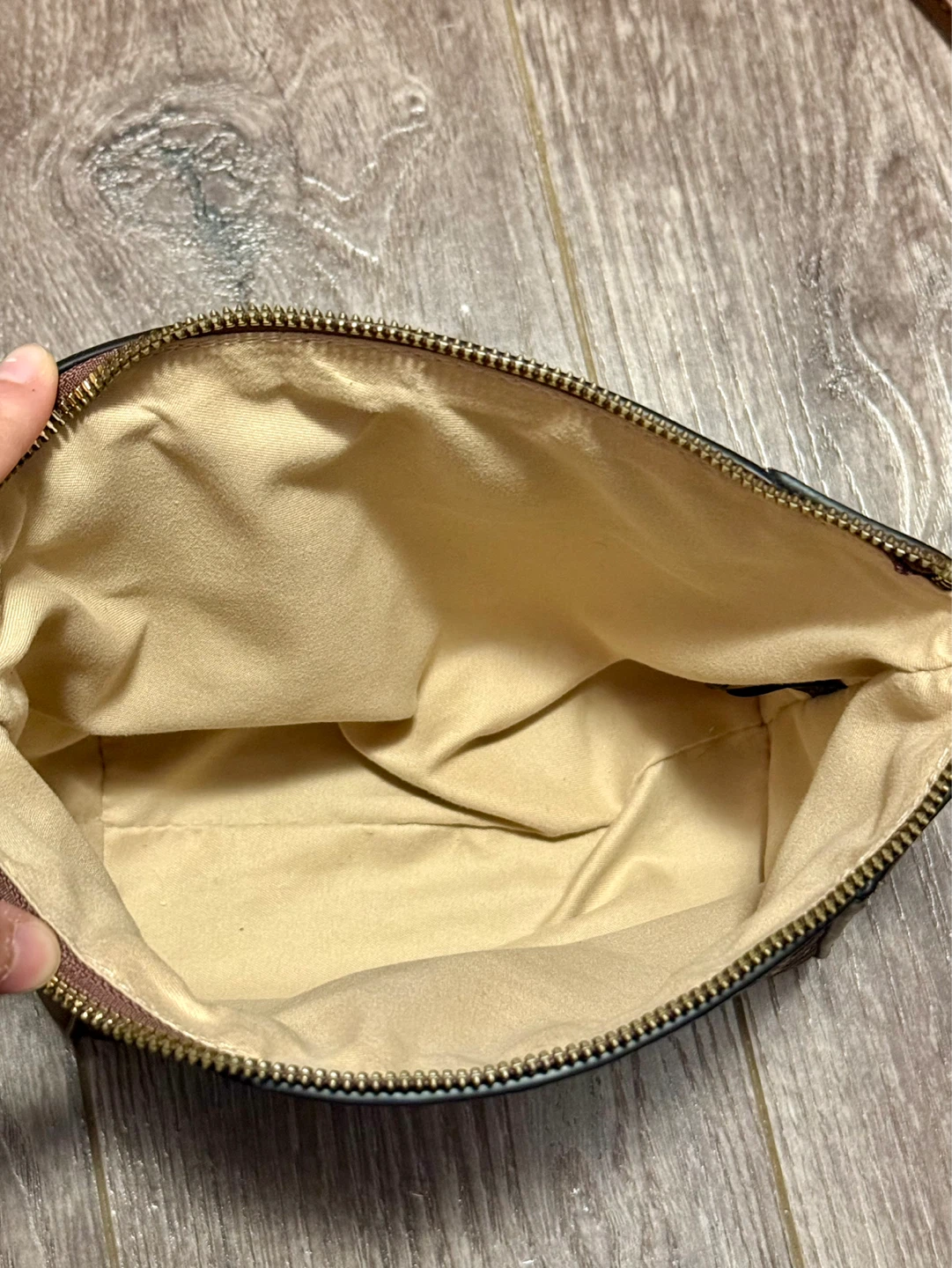 Brown Crossbody Bag with Embossed Floral Design - photo 3