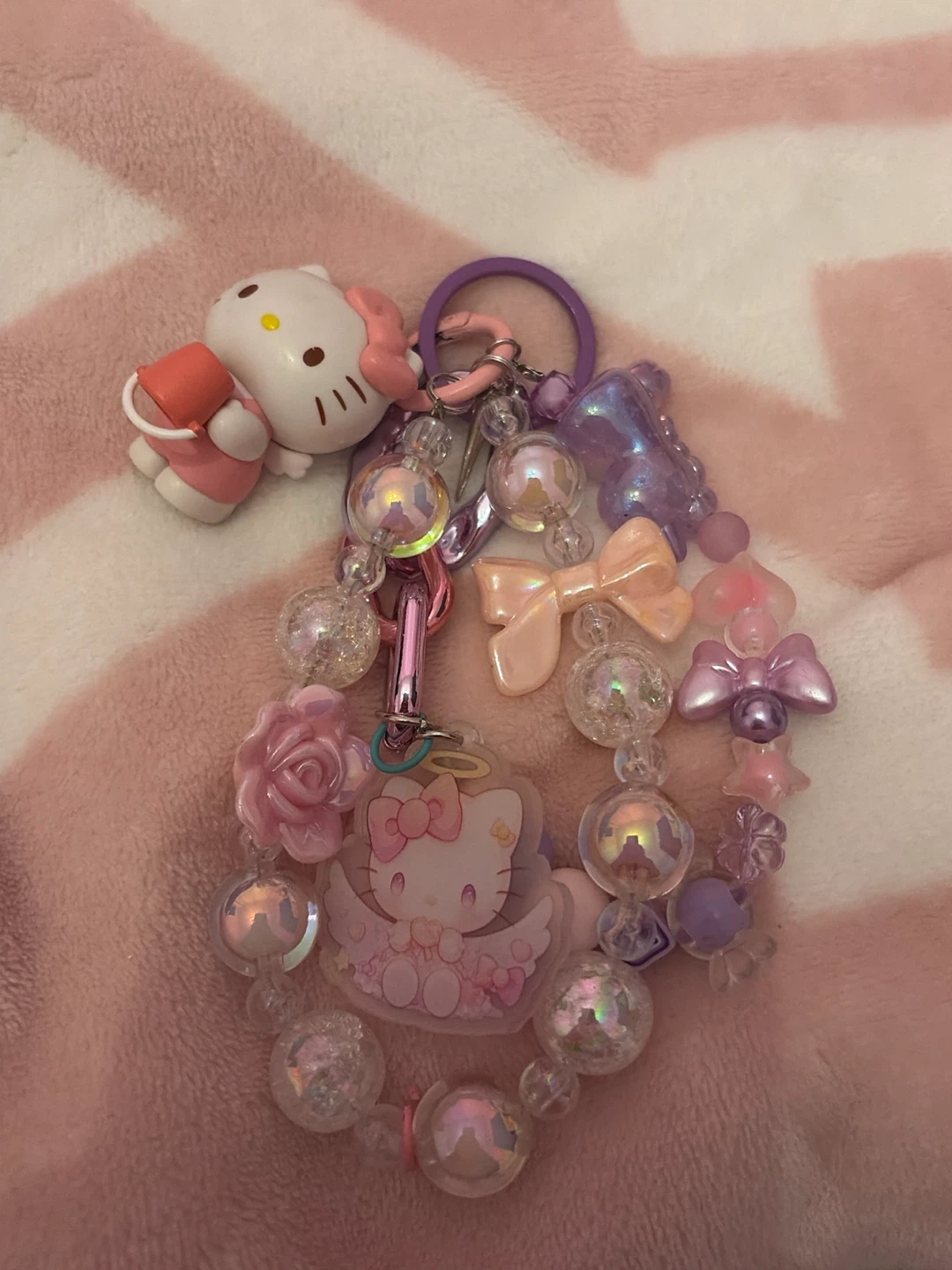 Hello Kitty Angel Charm Keychain