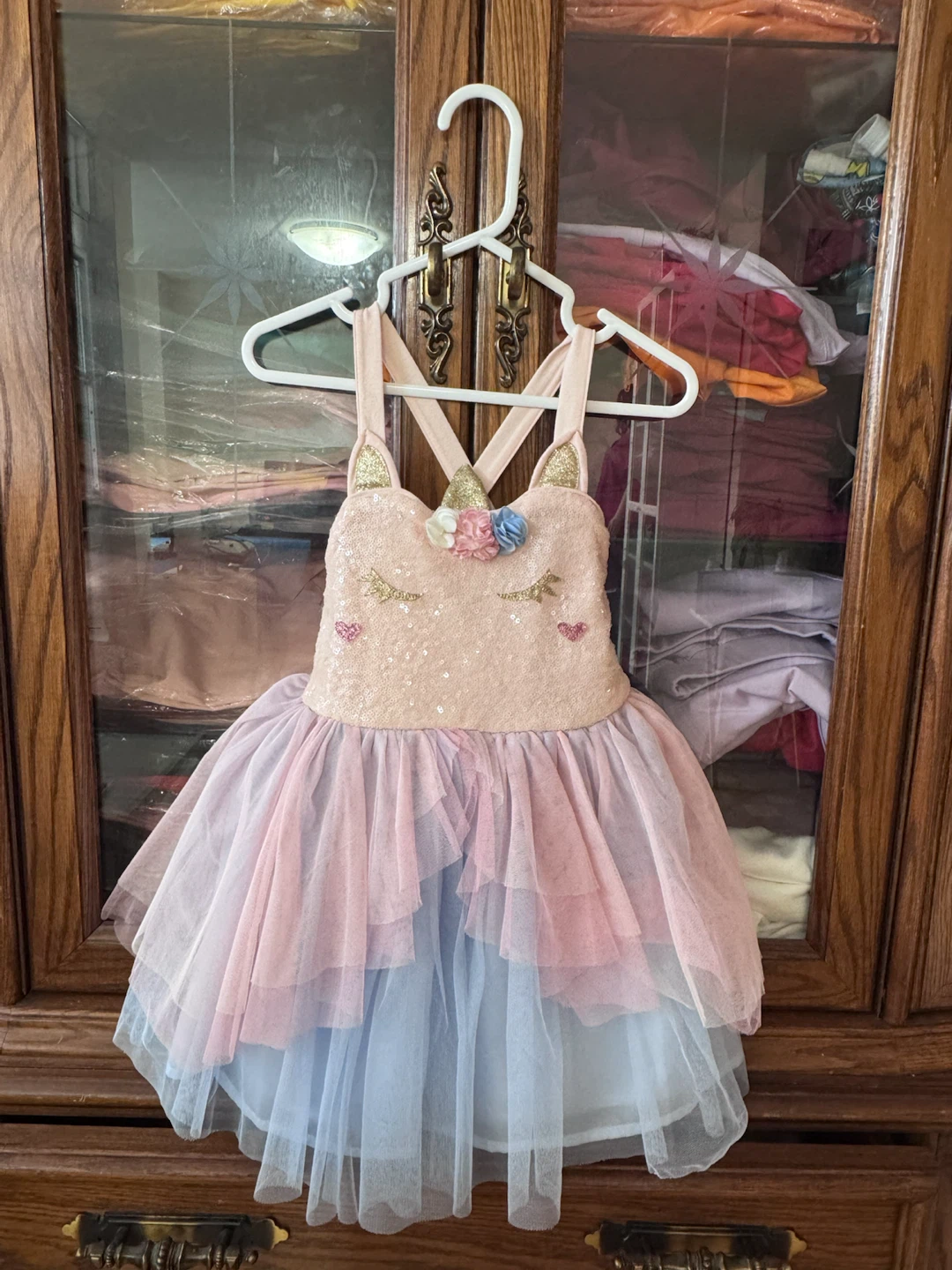 Pink & Violet Unicorn Sequin Tutu Dress Size 4 - photo 4