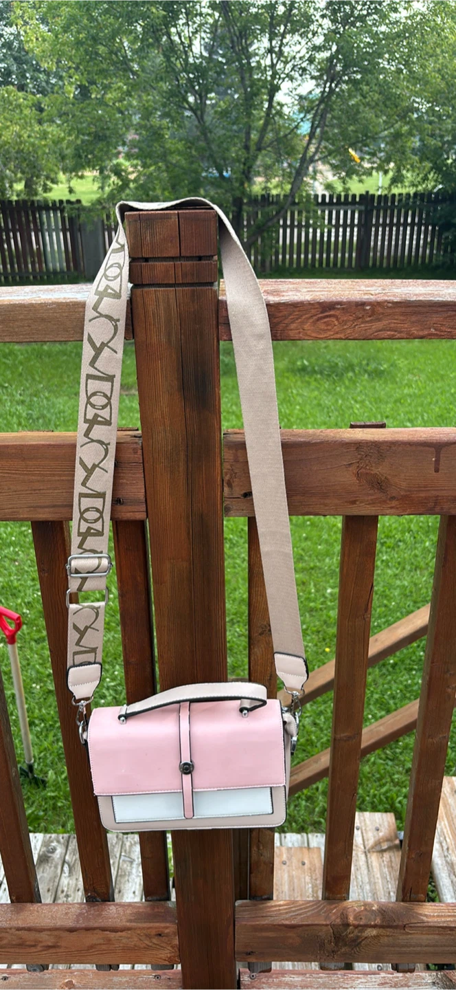Pink and White Crossbody Bag