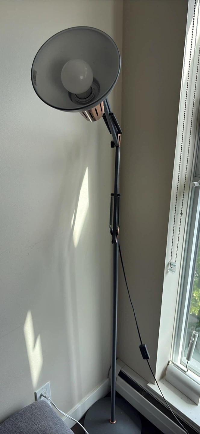Adjustable Floor Lamp with Metal Shade