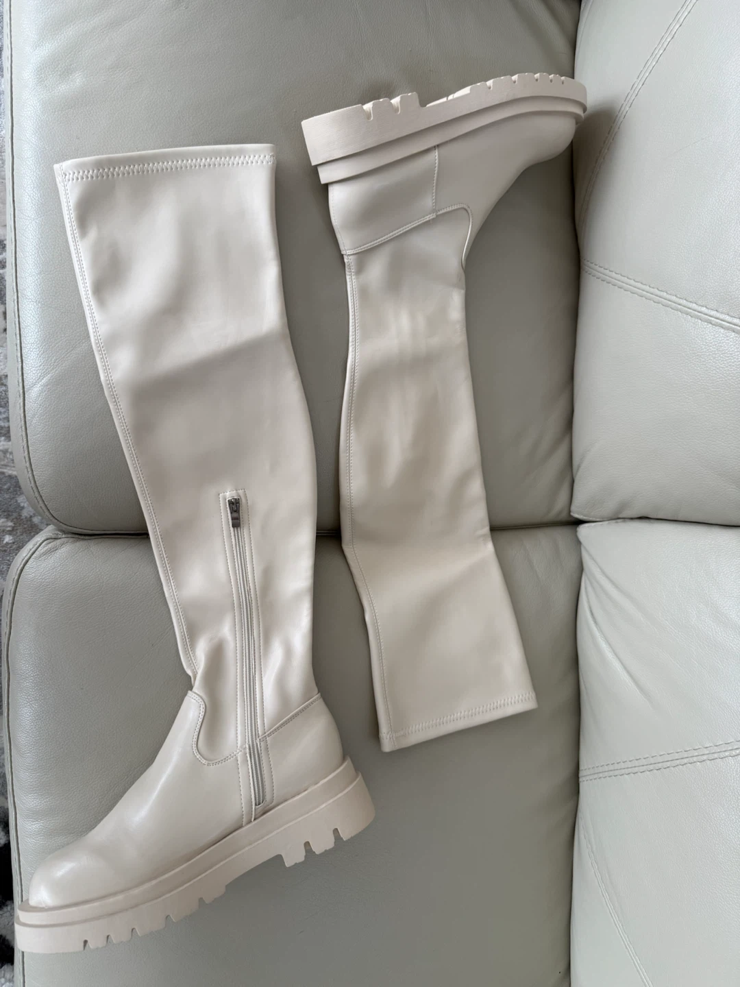 Biege Thigh High Boots