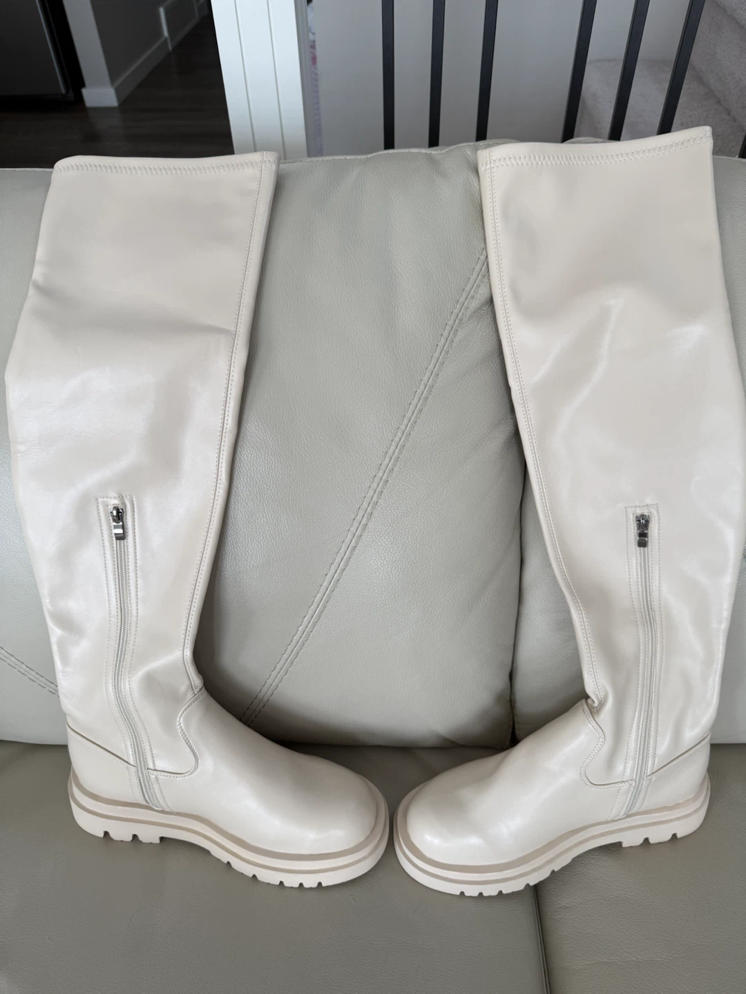 Biege Thigh High Boots - photo 3