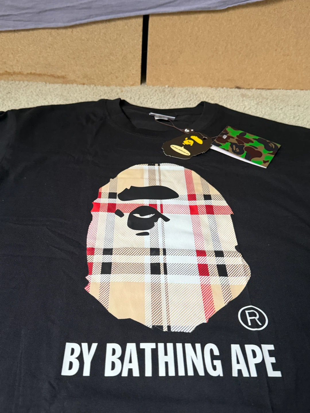 A Bathing Ape X Burberry Tee Black - photo 2