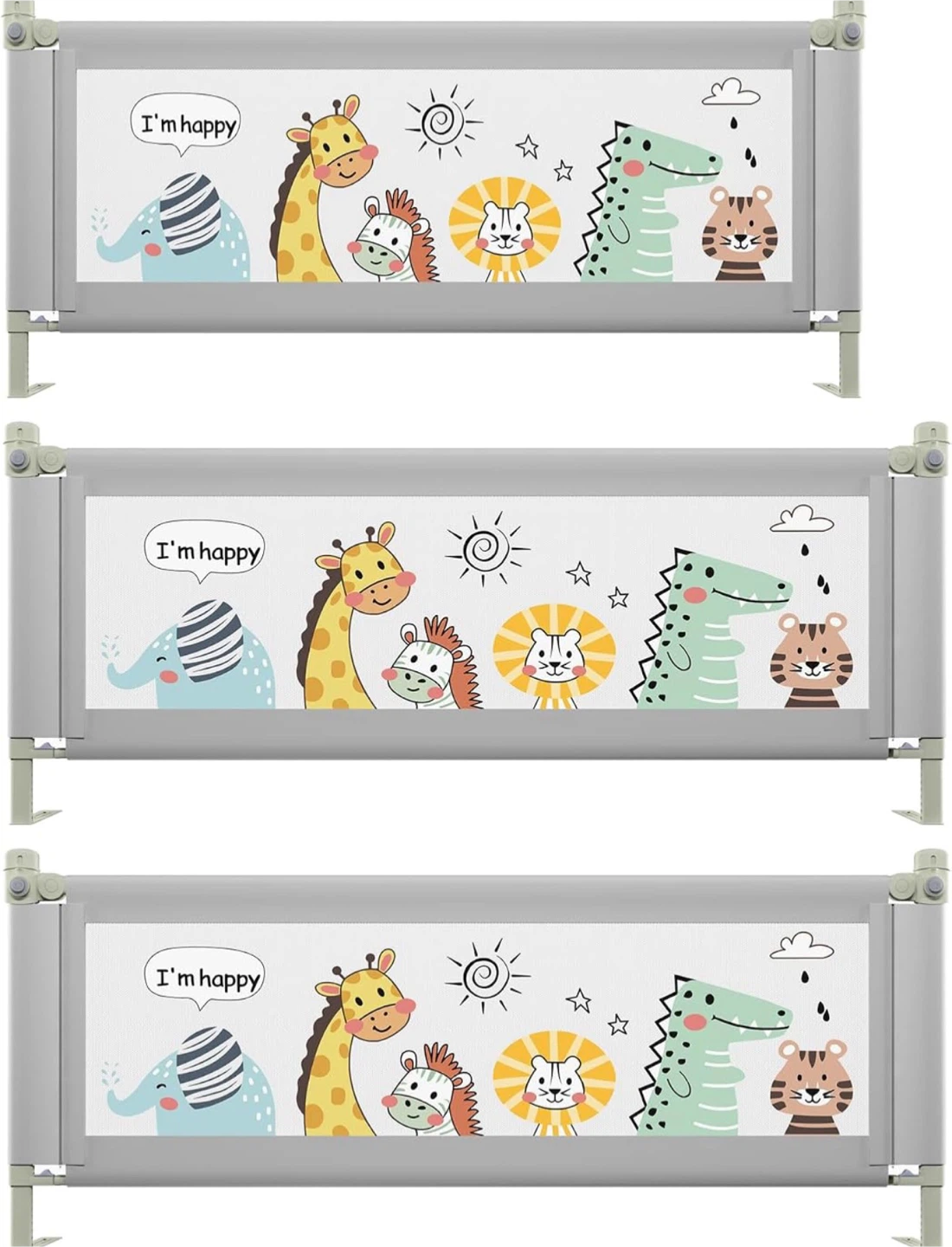 Baby Bed Rail Guard with Cute Animal Prints - photo 2