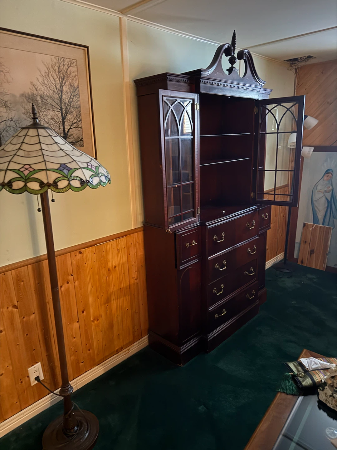 Mahogany China Cabinet with Drawers