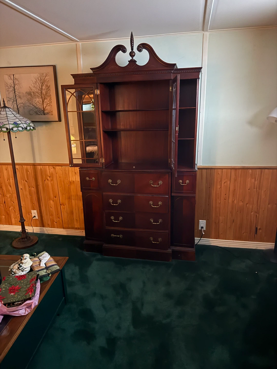 Mahogany China Cabinet with Drawers - photo 2