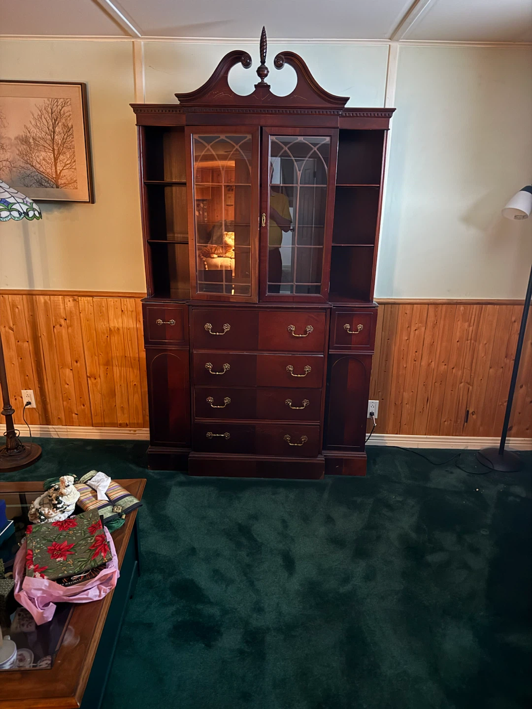 Mahogany China Cabinet with Drawers - photo 3