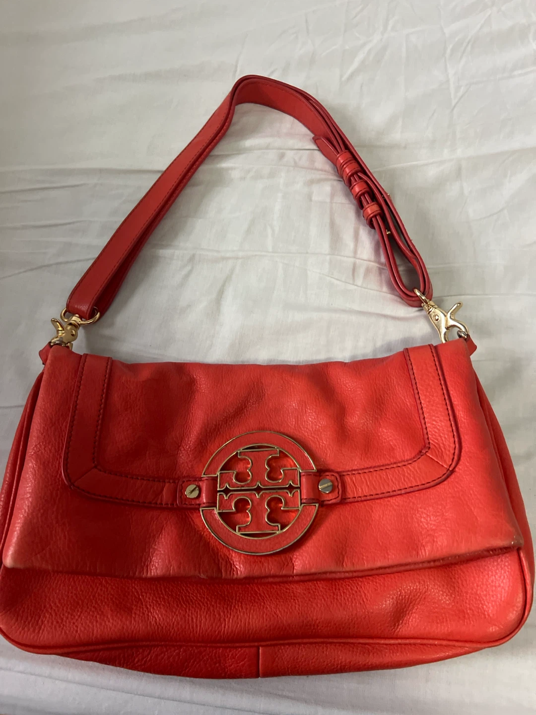 Tory Burch Red Leather Shoulder Bag
