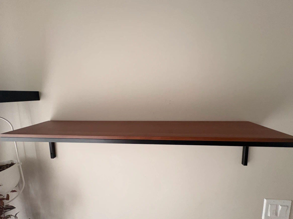 Floating Shelf - Brown Top, Black Brackets