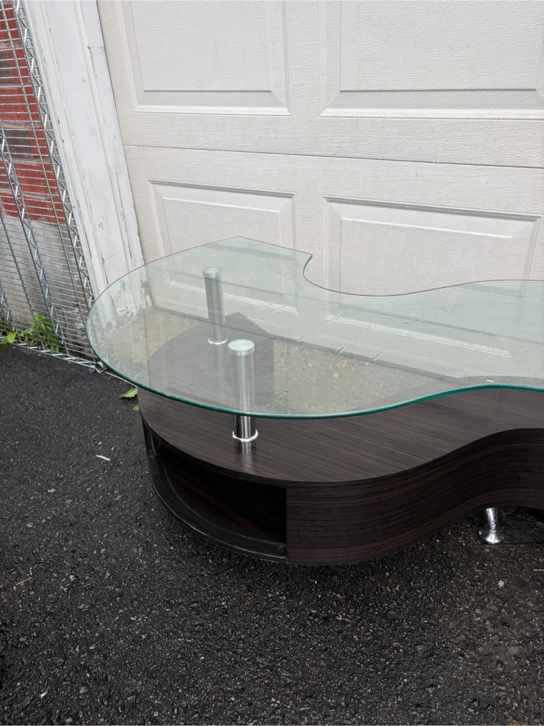 S-Shaped Coffee Table with Glass Top - photo 3
