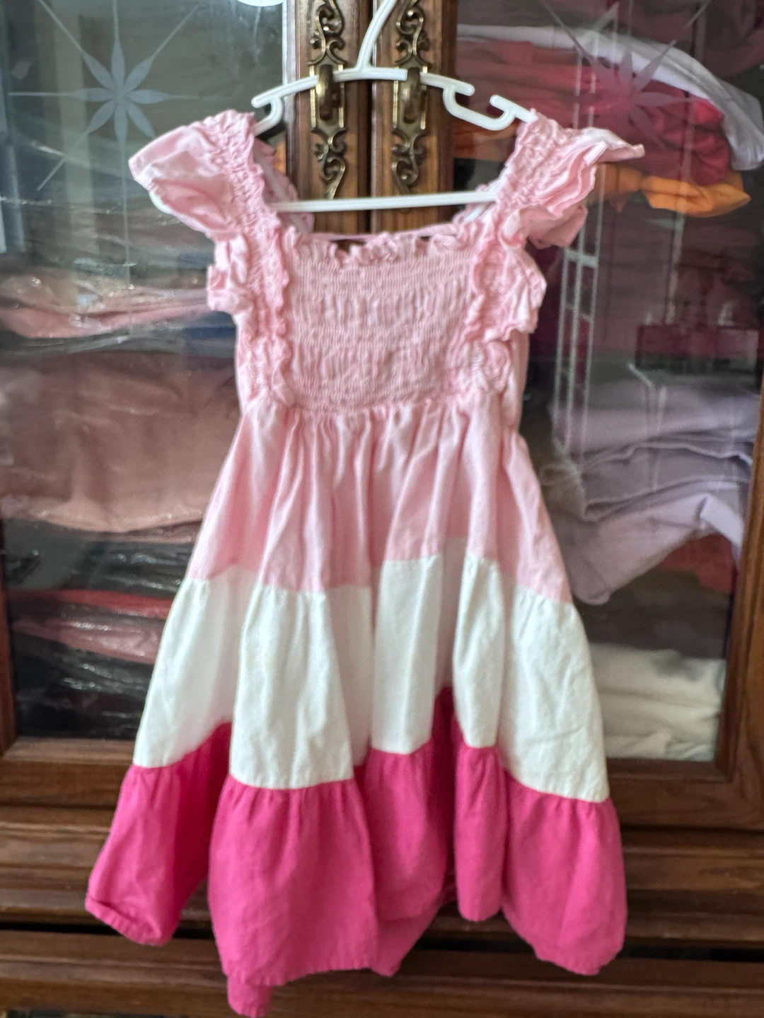 Sweet & Twirl Tiered Dress Pink Girls Size 4-5 Years Old - photo 2