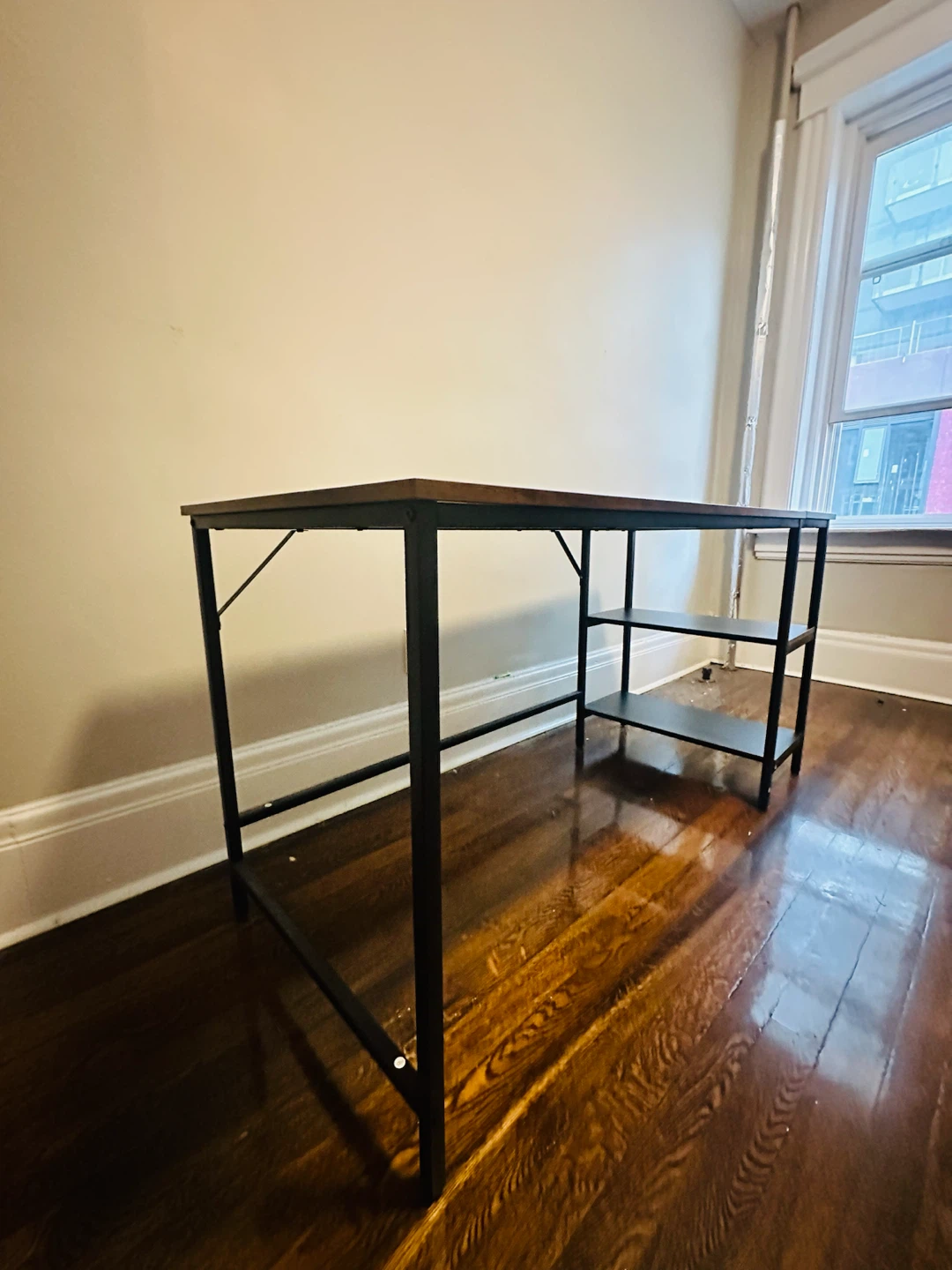 Industrial Computer Desk with Storage Shelves - photo 2