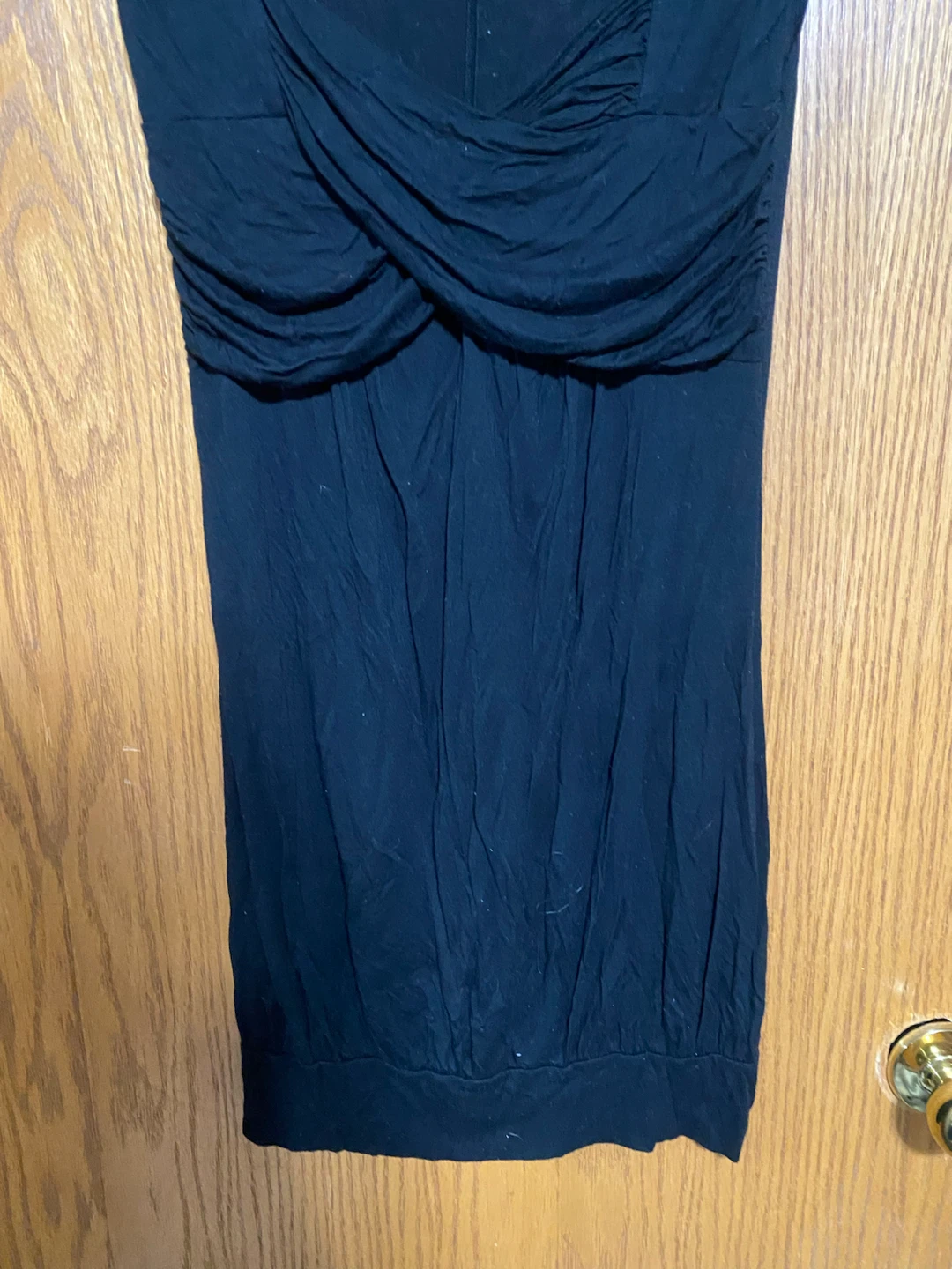 Classic Black Sleeveless Ruched Front Dress y2k style - photo 3