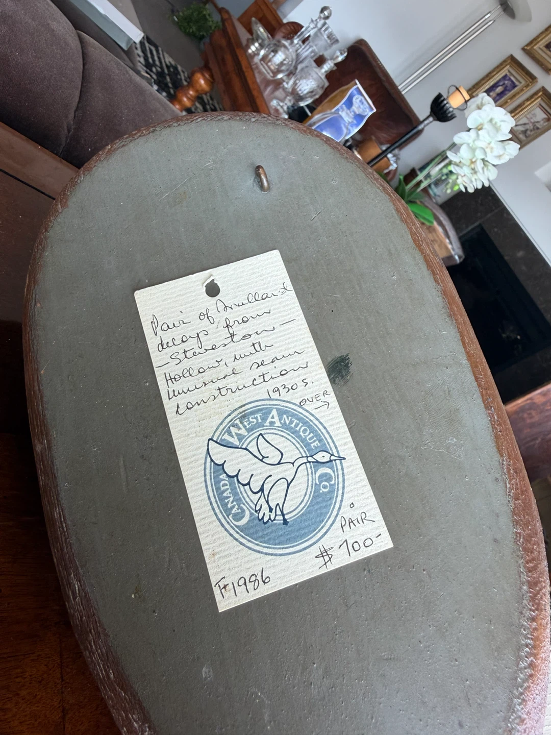 Wooden Duck Decoy - "West Antique Co." - photo 3