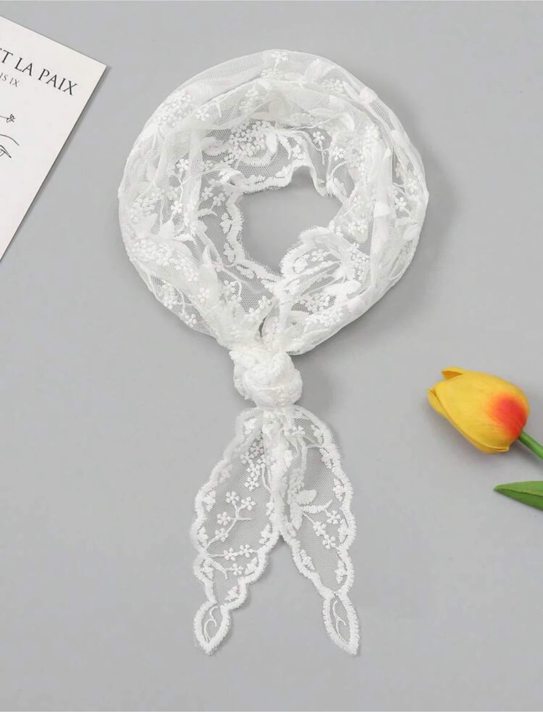White Lace Scarf - photo 2