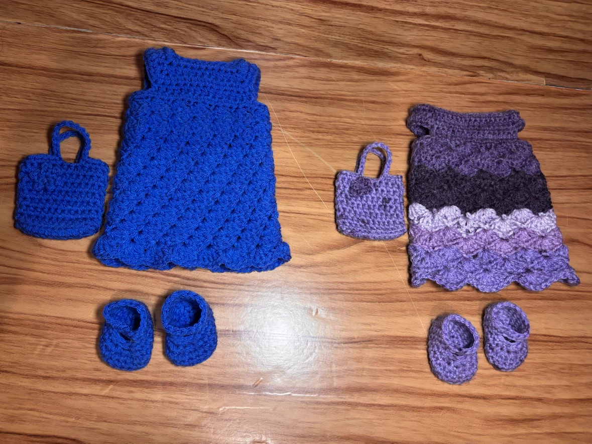 Handmade crochet 18” Doll Clothes Set - photo 5