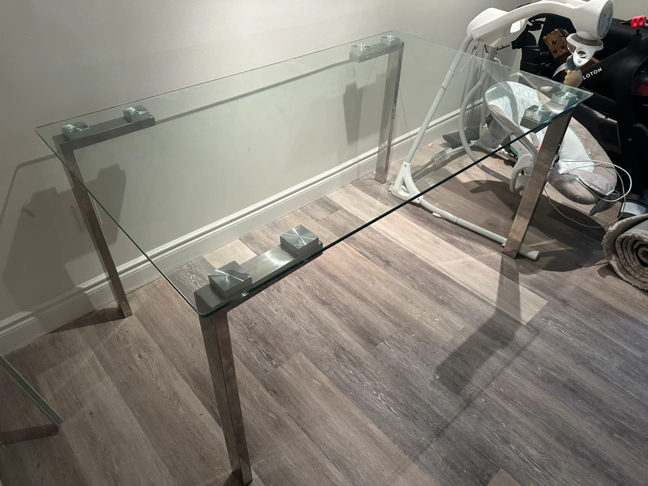 Glass and Chrome Dining Table