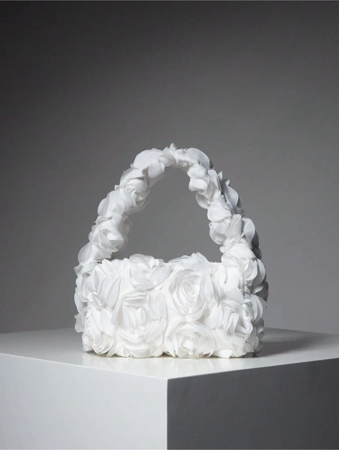 White floral handbag