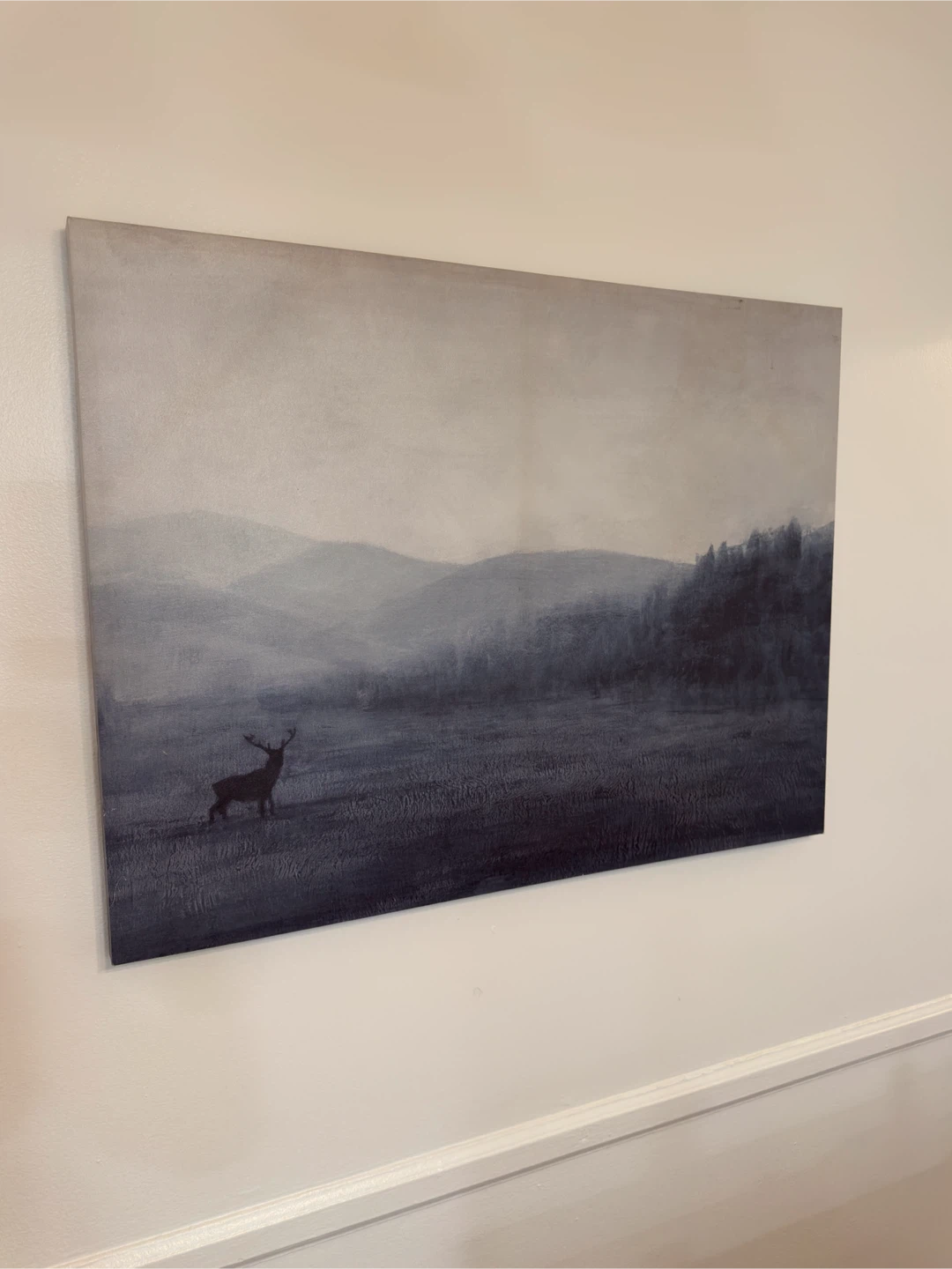 Canvas Wall Art - Deer in Foggy Landscape