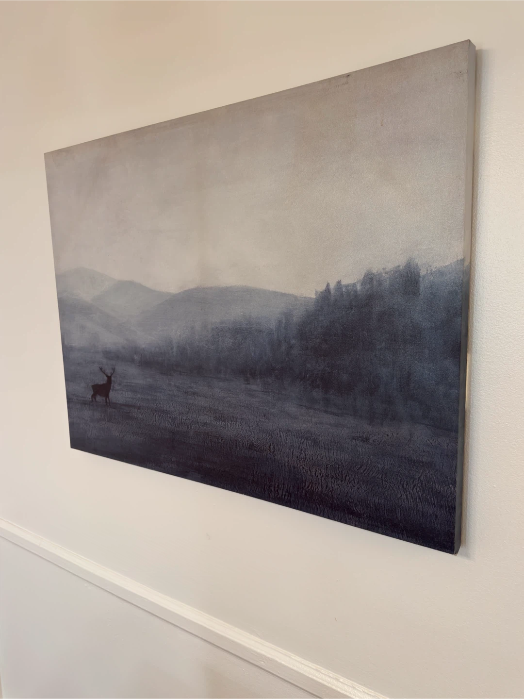 Canvas Wall Art - Deer in Foggy Landscape - photo 2