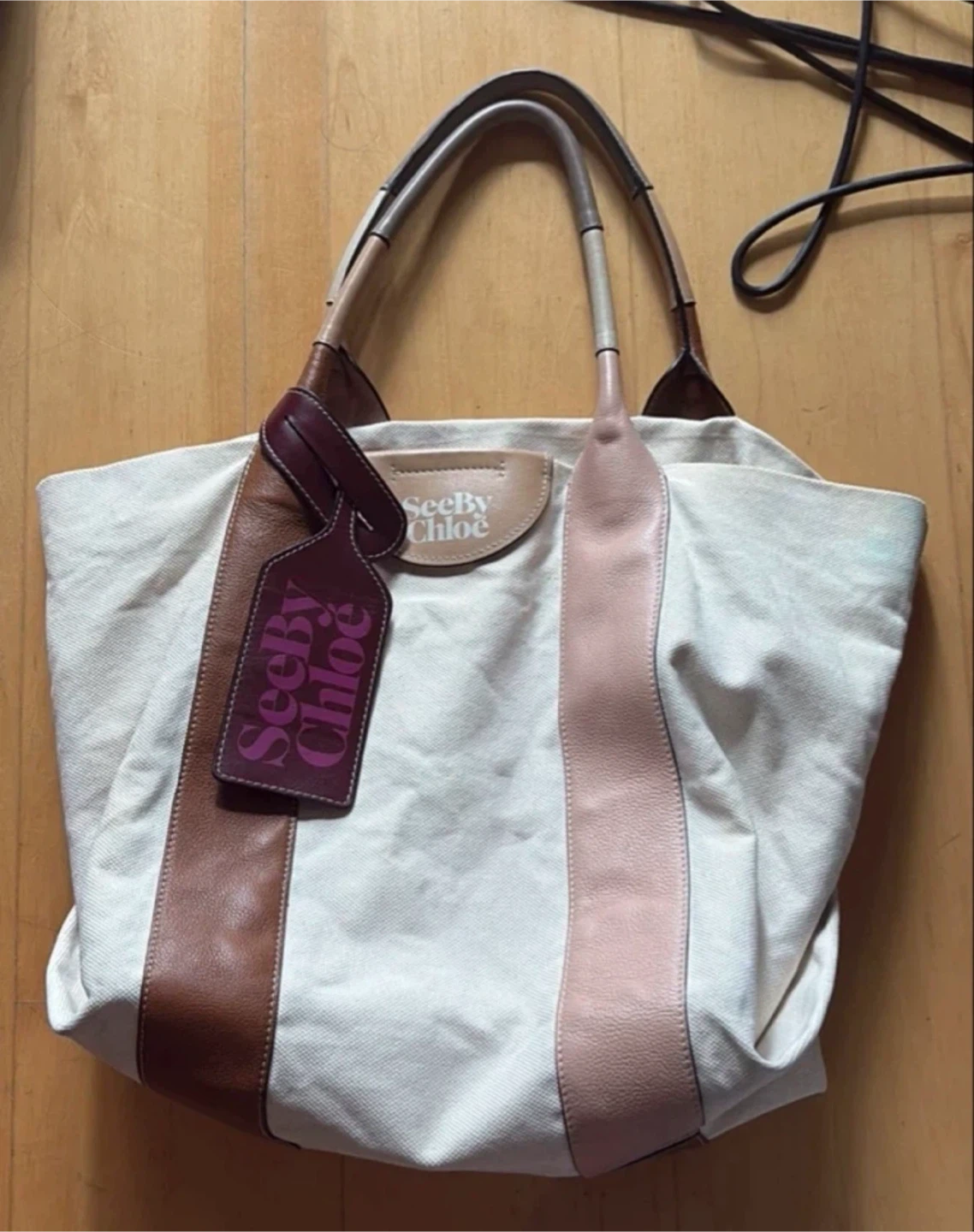 See By Chloé Canvas & Leather Tote Bag