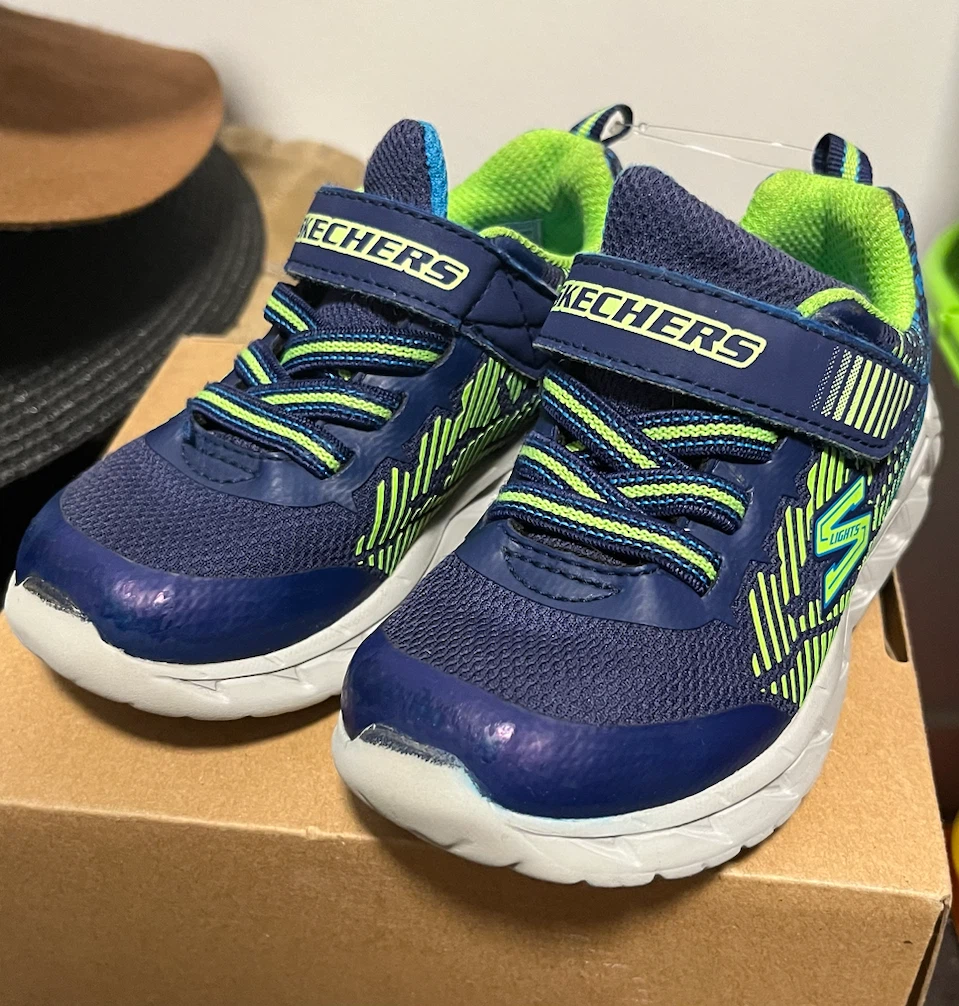 Skechers Kids Navy Blue Light-Up Sneakers