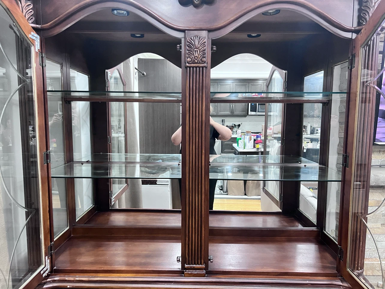 Wooden China Cabinet with Glass Doors - photo 2