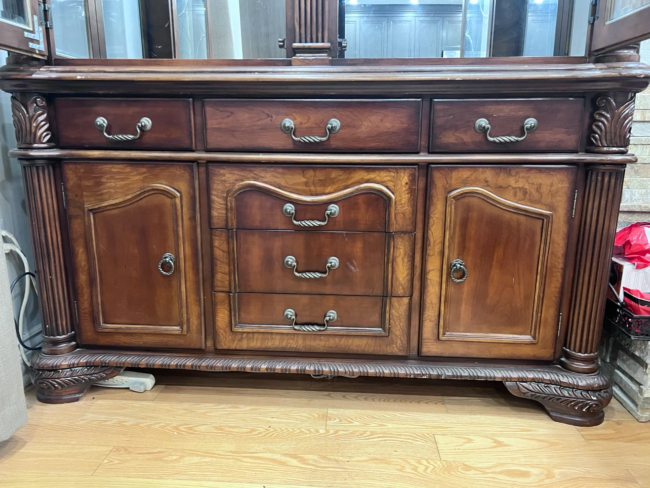 Wooden China Cabinet with Glass Doors - photo 3