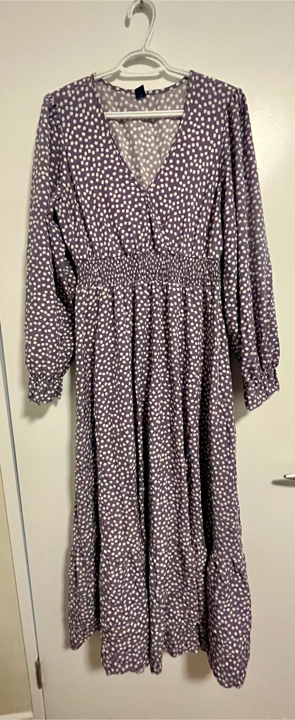 Purple Floral Maxi Dress With Flowers with Size XL