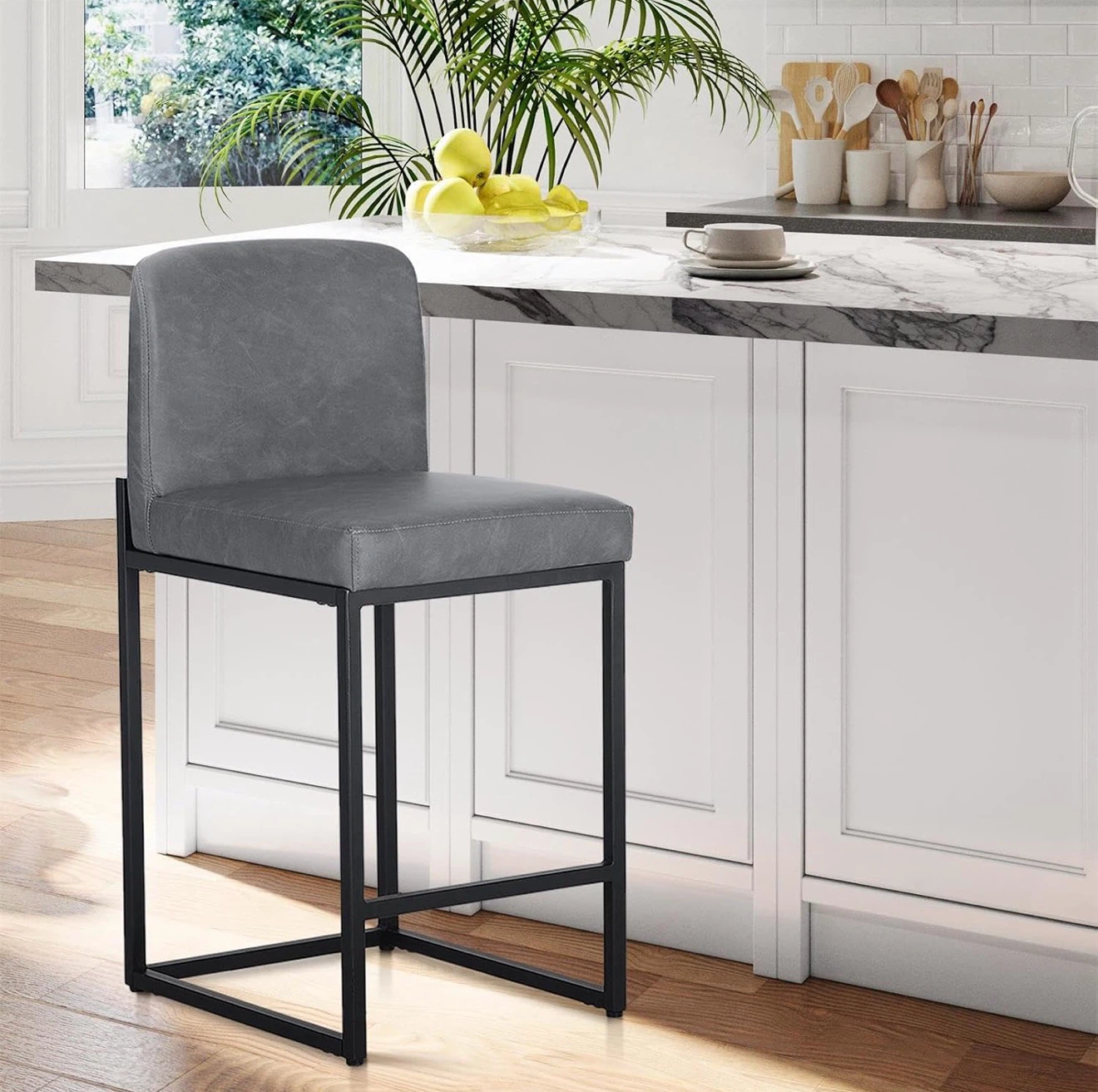 Grey Bar Stools - Set of 2