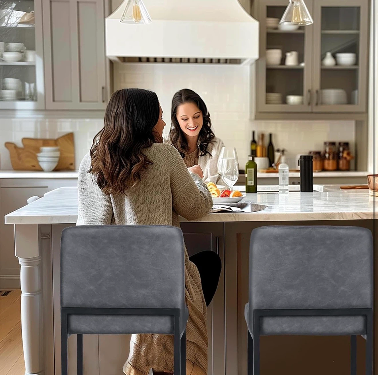 Grey Bar Stools - Set of 2 - photo 3