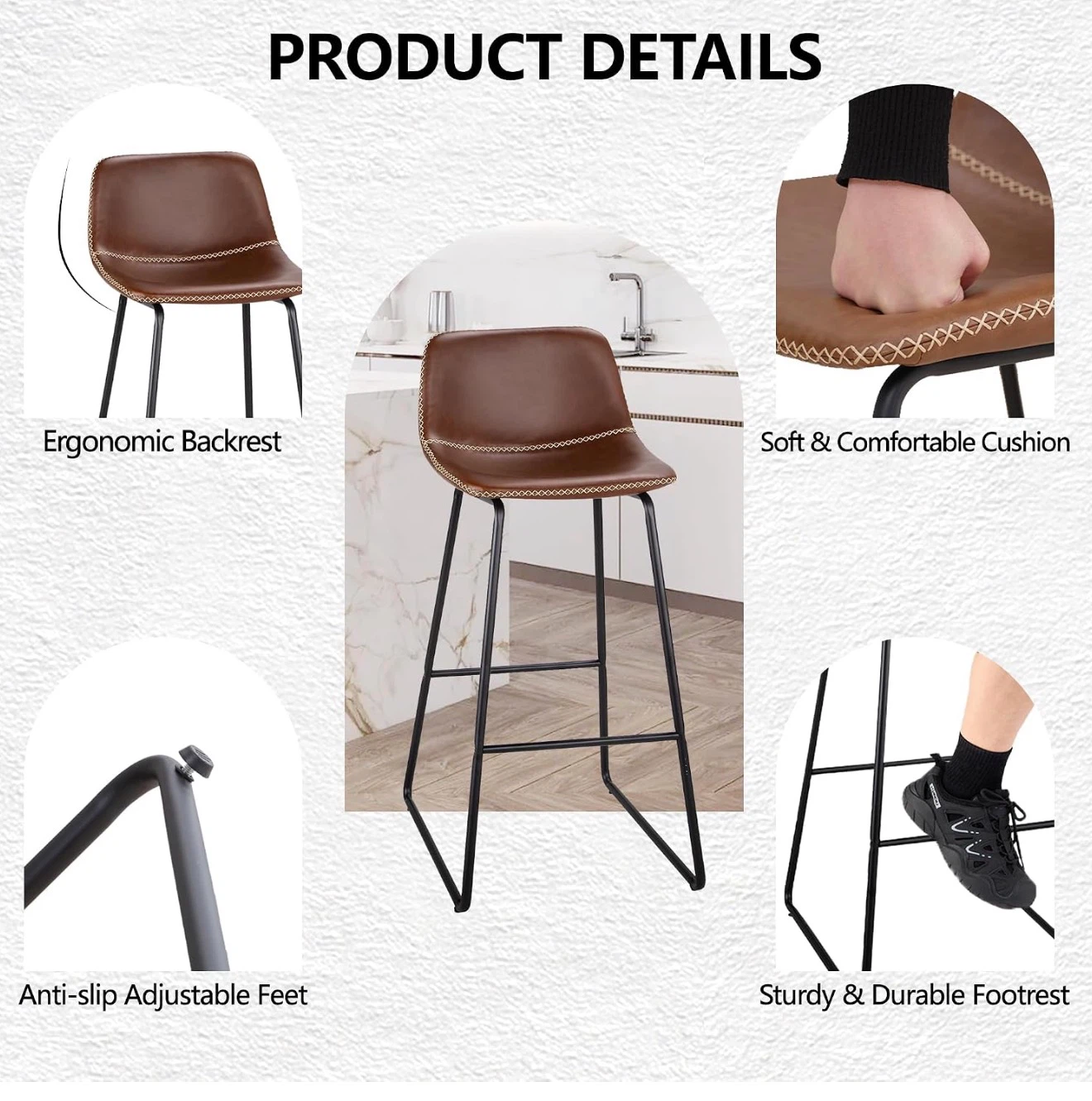 Brown Barstool 30" Seat Height set of 4 - photo 3