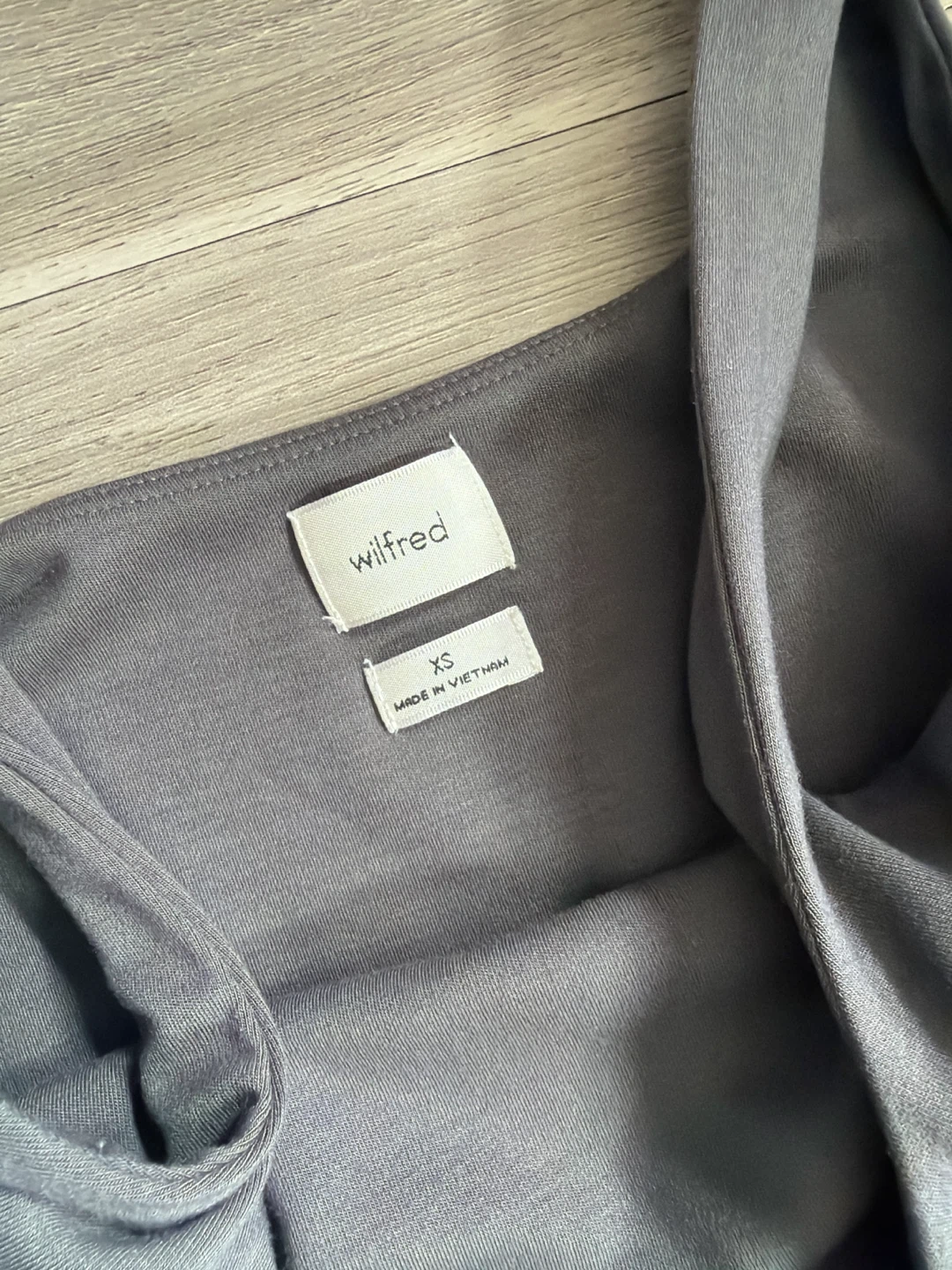Wilfred Grey Sleeveless Wrap Dress XS - photo 2